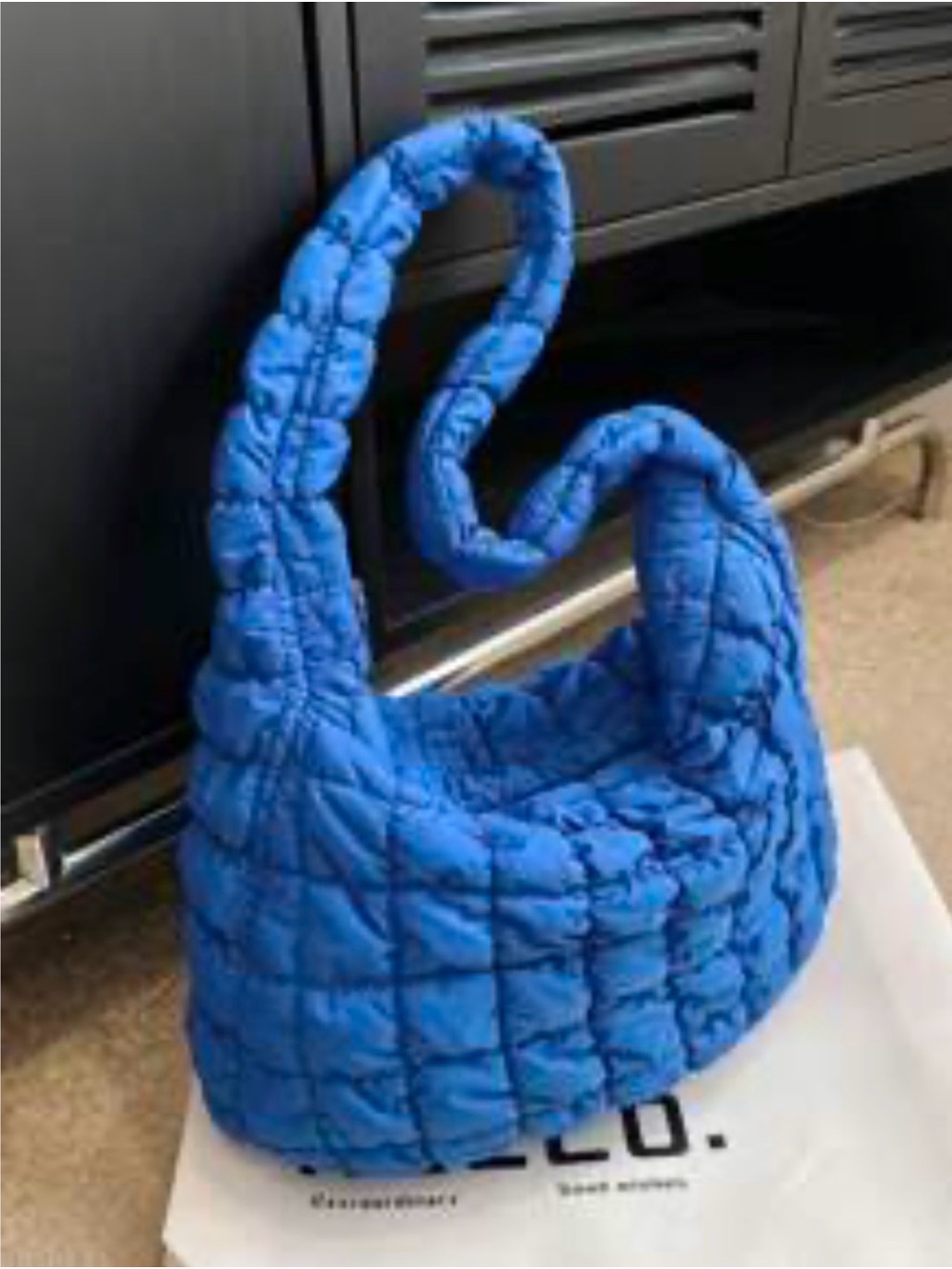 Blue Quilted Shoulder Bag - Unbranded